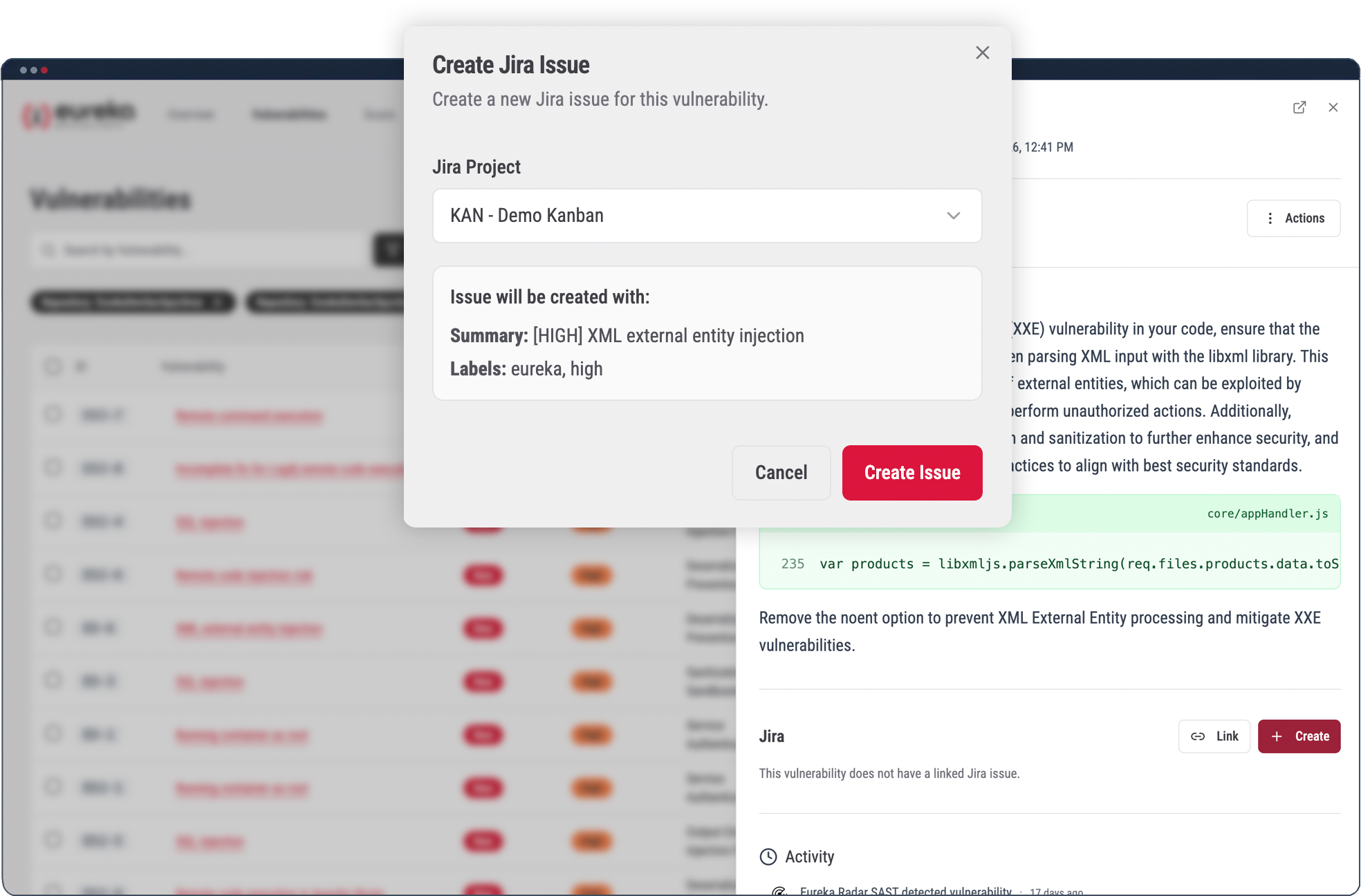 Jira status map, Jira status → Eureka status